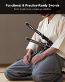 1080 Wave Wakizashi for Display & Collection, Hand Forged Full Tang Sword