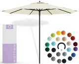 Midtown Umbrellas Push & Pop 10 Ft Patio Umbrellas with Push & Pop Mechanism, Fiberglass Ribs & Sunbrella Fabric – Outdoor Umbrella for Deck, Pool, Cafés and Hotels – Canvas Natural Canopy, Black Pole