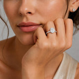 MSBLUE® 2 CT Size 5.5 Oval Cut Moissanite Engagement Ring with Hidden Halo