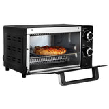 Toaster Oven 4 Slice Small Compact Kitchen Appliance | Pizza Black Stainless Steel Koolatron