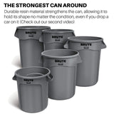Rubbermaid Commercial Products BRUTE Heavy-Duty Round Trash/Garbage Can, 32-Gallon, White, Outdoor Waste Container for Home/Garage/Mall/Office/Stadium/Bathroom Rubbermaid Commercial Products