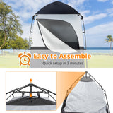 VINGLI 6.8FT Shower Tent, Large Instant Pop Up Shelter with Mesh Floor & Carrying Bag, Privacy Changing Room Tent for Toilet, Camping, Dressing, Lightweight & Sturdy, Easy Set Up (Black)