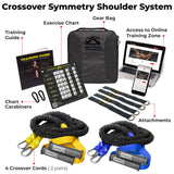 Crossover Symmetry Shoulder System Includes Two Sets of Resistance Bands Attachments Training Guide Exercise Chart Online Workouts for Home Fitness Rehab Rotator Cuff Exercises (Elite, Squat Racks)