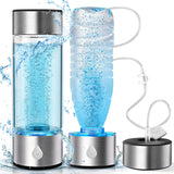 Hydrogen Water Bottle Generator 3 in 1, Hydrogen Water Mark Up to 4000PPB, SPE/PEM Tech-3 Min Hydrogen Rich for Drinking and Inhalation, Auto Clean, Portable for Home Gym Office Travel (16OZ,Sliver)