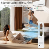 Hiluce Bladeless Fan for Bedroom,Tower Cooling Fan,20dB Quiet,Standing Fans with Remote,Touch, LED Display Installation Free 80°Oscillating 8 Speeds 9H Timer 22" for Home, Office