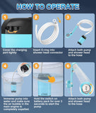 WADEO Portable Shower for Camping, Outdoor Electric Shower Rechargeable Pump with 20L Collapsible Bucket, Camping Shower Head Nozzle for Camping, Hiking, Traveling, Washing