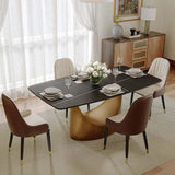 POVISON 63" Hobart Modern Dining Table for 4-6, Rectangle Matte Black