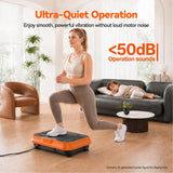 Vibration Plate Exercise Machine, BUENASO Vibration Plate for Lymphatic Drainage Shaking Full Body Workout, 350 LBS 250 Adjustable Speeds Vibration Plate Machine for Home Orange