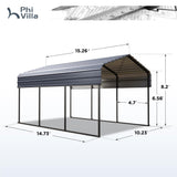 PHI VILLA 10x15 Carport, Metal Carports Canopy Heavy Duty Car Port Garage