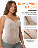MAGICFAJAOS Waist Trainer Corset for Women Belly Fat Tummy Control Sport Workout Body Shaper Vest for Women Postpartum, 2XL Khaki