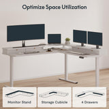 71" L Shaped Standing Desk with 4 Drawers, Height Adjustable Stand up Desk, Corner Gaming Desk with Monitor Stand