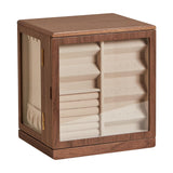 Homruilink Black Walnut Wooden Jewelry Box - 360° Rotating Jewelry Organizer for Women with 5 Drawers for Rings,Necklaces,Earrings and Bracelets -Large Storage Case - Mothers Day Gifts for Mom