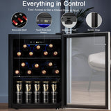 Antarctic Star 68 Can Beverage Refrigerator,Mini Fridge with with Stainless Steel Glass Door, Digital Temperature Display,Electronic Temperature Control, 1.7Cu.ft Silver