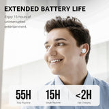 Wireless Earbuds Bluetooth 5.3 Headphones, App Customize EQ, Ergonomic Design, 55H Playtime, Wireless Charging Case TOZO