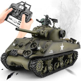 Ferthor Fun RC Sherman Tank Model,HengLong RC Tanks 1/16 Scale 2.4ghz US M4A3 Sherman Tank,Remote Control Tanks for Adults,Big Tank for Military Fans Age 14+