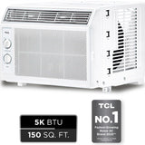 TCL 5000 BTU Window Air Conditioner, Compact Energy Efficient AC Unit with Fan & Reusable Filter for Bedroom, Living Room, Garage, Other Rooms Up To 150 Sq. Ft.