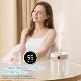 Small Cool Mist Humidifier for Bedroom, Smart Ultrasonic Personal Air Humidifiers for Adults, Easy to Clean (Pink)