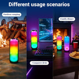 T&G Bluetooth Speaker RGB Lights, 15W Loud Stereo Sound, IPX4 Waterproof Shower Speaker, 24H Battery Portable for Outdoor Party Beach Pool
