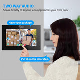 Multi-Unit Home Apartment Visual Intercom Doorbell System,7 Inch Monitor Wired Video Doorbell Door Phone Kits,IR Camera,Motion Detection, Swipe Card, Monitor, Tuya APP (1 doorbell +6 Monitor)