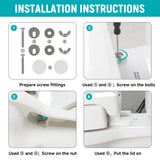 LimLuc Elongated Toilet Seat Risers for Seniors, 2.5 Inch Elevated Toilet Seat with Slow Close, Non-Slip Raised Toilet Seat, 18.5" Fit for Elongated Toilet, White