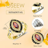 Oseew Class 2027 Senior Graduation Ring for Women High School (Yellow Gold)