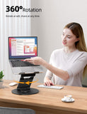 Nulaxy Telescopic 360 Rotating Laptop Stand for Desk Adjustable Height Swivel Pull Out Design Ergonomic Laptop Riser