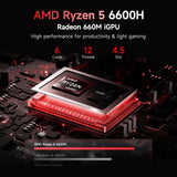 NIMO 17.3" Laptop for Business & Productivity, AMD Ryzen 5 6600H (Up to 4.5GHz), 32GB DDR5 RAM, 1TB SSD, Radeon 660M GPU-Computer 100W Type-C Fast Charge for Multitasking, Fingerprint, Backlit KB