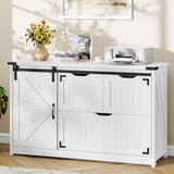 Halitaa 47.8” Farmhouse File Cabinet with Adjustable Shelf, White