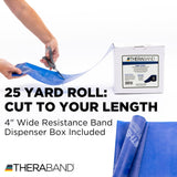THERABAND Resistance Band 25 Yard Roll, Extra Heavy Blue Non-Latex Professional Elastic Bands For Upper & Lower Body Exercise, Physical Therapy, Pilates, Rehab, Dispenser Box, Level 5