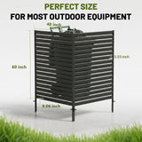 1 Panel No Dig Privacy Fence Screen, 60" H × 48" W Metal Outdoor AC Fencing