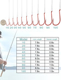 Avlcoaky Fishing Hooks with Steel Wire Leader, 50pcs Octopus Catfish Hooks Pre-Rigged Anti-Bite Stainless Steel Trace for Toothy Fish, Saltwater High Carbon Steel Circle Trout Hooks for Shark, Walleye