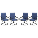 MFSTUDIO Swivel Patio Dining Chairs Set of 4, Textilene W/Padded Seat