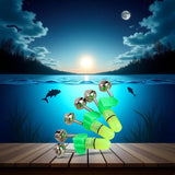 GOUDOGEDC 3Pcs LED Fishing Alarms with Twin Bells - Night Light Bite Indicators for Rod Tips and Multi-Environment Angling Accessories