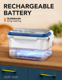EAST OAK Cordless Electric Lunch Box for Adults, Heated Lunch Box Battery Powered with Automatic Heating, 5.5 Cups Portable Food Warmer with Removable Tray Divider