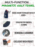 Magnetic Multi-Function Golf Towel and Magnetic Landing Pad I Perfect Golf Bag Accessory