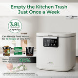 Electric Composter for Kitchen, Smart Compost Bin with Viewing Window Indoor Outdoor/Odorless/Low Noise/Auto-Cleaning, Compost Machine, Turn Food Waste into Fertilizer for Garden, Gift