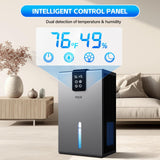 PSOS Dehumidifier, Dehumidifiers for Home, 98 OZ Water Tank, (1000 sq.ft) Quiet Dehumidifier for Basement Bedroom Bathroom with Humidity Display, Auto Shut Off, Relaxing 7 Color Ambient Light(Gray)