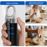 Cordless Immersion Hand Blender with Charging, 4 in 1 Hand Blenders Set,6-Speed Turbo, Wall-Mountable Design, Includes Chopper, Whisk & Frother for Soup, Baby Food & Smoothies (Black)