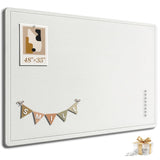 Large Bulletin Board, 48 X 35 Inches Felt Cork Board with 40 Pushpins, Foldable Felt Notice Pin Board Photo Display Board with Self-Adhesive Tape for Office Home School (White, 48x35 inch)
