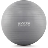 Core Balance Exercise Ball for Workouts, Anti-Burst and Slip Resistant, Swiss Yoga Ball for Pregnancy, Stability, Fitness and Physical Therapy, 4 Sizes, with Pump (33" / 85cm Grey)