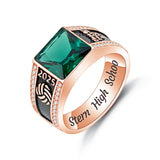 Oseew 2027 Men Graduation Class Senior High School Ring (Rose Gold)