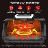 7-In-1 Air Fryer Indoor Smokeless Grill - 1750W Electric Air Grill Combo with Bake, Roast, Broil, Dehydrate – Includes Smart Thermometer and Viewing Window, 4QT Capacity