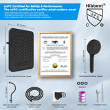 Hibbent cUPC Certified High Pressure 13'' Dual Shower Head Combo with 10-mode Handheld Spray, Rainfall 5-spray Shower Head, 12'' Adjustable Extension Arm, 71'' Hose, Shower Holder, Oil Rubbed Bronze