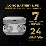 True Wireless Bluetooth Earbuds with Advanced Noise Cancelling, 3 Device Multipoint Connectivity (Silver) Technics