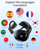 AI Translation Earbuds Real Time 164 Languages 80H Playtime Translator Ear Buds Audifonos Traductores Inglés Español Wireless Earphones Bluetooth AI Headphone for Travel Meeting Learning (SoftBlack)
