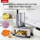 ARINOO French Fry Cutter,Professional Potato Cutter Slicer with Stainless Steel Blades,Stainless Steel Vegetable Chopper for Potato,Carrot,Cucumber,Onion,Home Use(3/8", 1/2", 1/4" Blades)