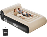 Ptlahmri Queen Air Mattress Full with Built in Pump for Camping 16" High Speed Inflatable Mattress Inflation Completed in 3 Minutes, Luxury Blow up Mattress Comfort Flocked Airbed for Guest,Home
