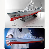 GoolRC Remote Control Warship RC Military Battleship, 1:390 Scale Remote Control Boat for Lakes and Rivers, 2.4GHz RC Armed Cruiser Boat Model with Low Battery Alarm for Adults