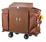 Commercial Stainless Steel Housekeeping Cart with Side Storage Bags