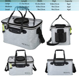 WHCDSTGJ Transparent Lid Fishing Bucket, Portable Foldable Fishing Bucket, Bait Bucket, Fish Bucket, Live Bait Storage. (4 gallons)